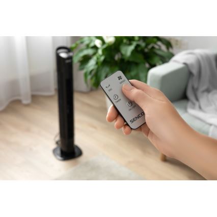 Sencor - Stĺpový ventilátor 50W/230V čierna + diaľkové ovládanie