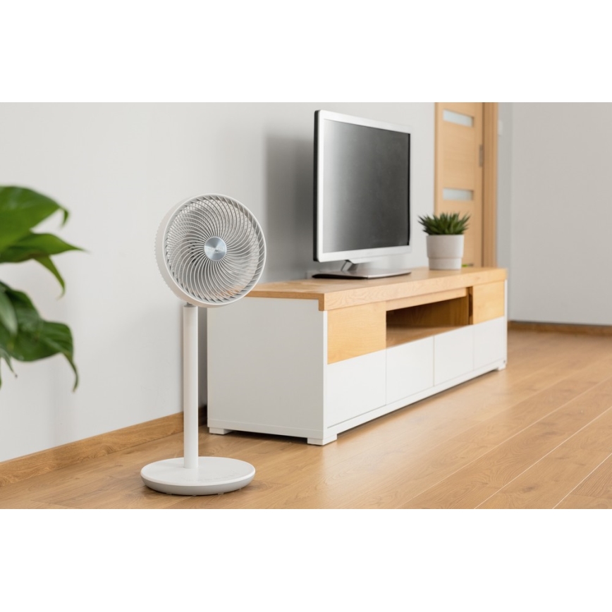 Sencor - Stojanový ventilátor 3D UltraSilent 26W/230V biela + diaľkové ovládanie