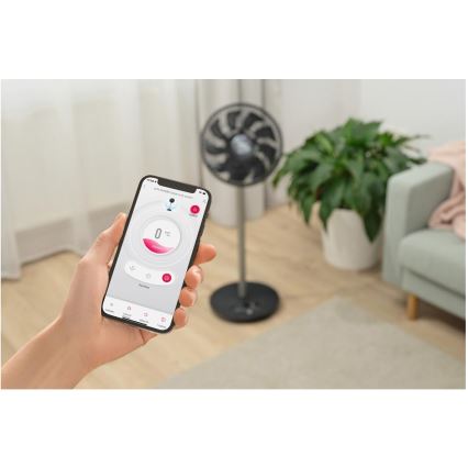 Sencor - Stojanový ventilátor 3D UltraSilent 26W/230V Wi-Fi čierna + diaľkové ovládanie