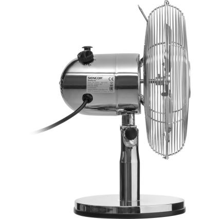 Sencor - Stolný ventilátor 30W/230V lesklý chróm