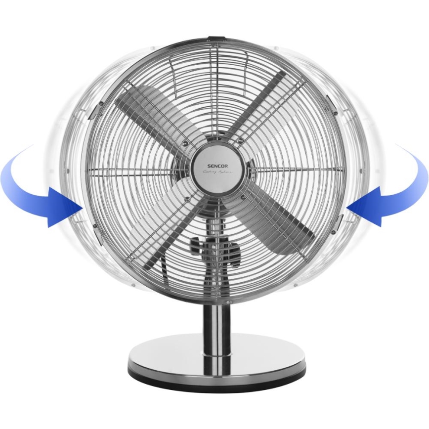 Sencor - Stolný ventilátor 35W/230V lesklý chróm