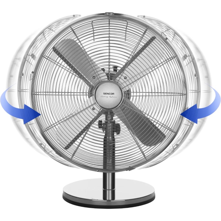 Sencor - Stolný ventilátor 50 W/230 V lesklý chróm