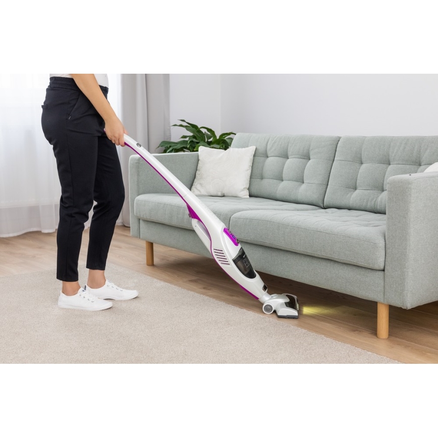 Sencor - Tyčový vysávač s elektrickou rotačnou kefou 2v1 110W/14,8V 2200 mAh biela