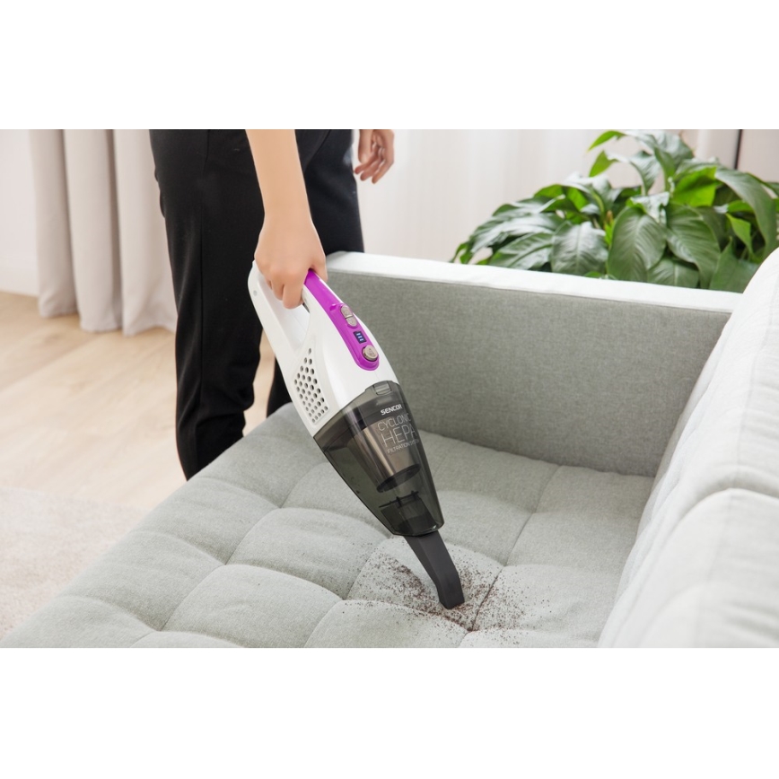 Sencor - Tyčový vysávač s elektrickou rotačnou kefou 2v1 110W/14,8V 2200 mAh biela