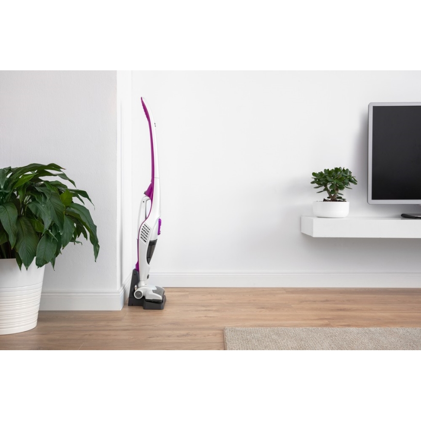 Sencor - Tyčový vysávač s elektrickou rotačnou kefou 2v1 110W/14,8V 2200 mAh biela