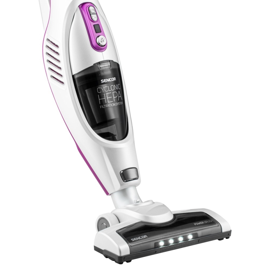 Sencor - Tyčový vysávač s elektrickou rotačnou kefou 2v1 110W/14,8V 2200 mAh biela