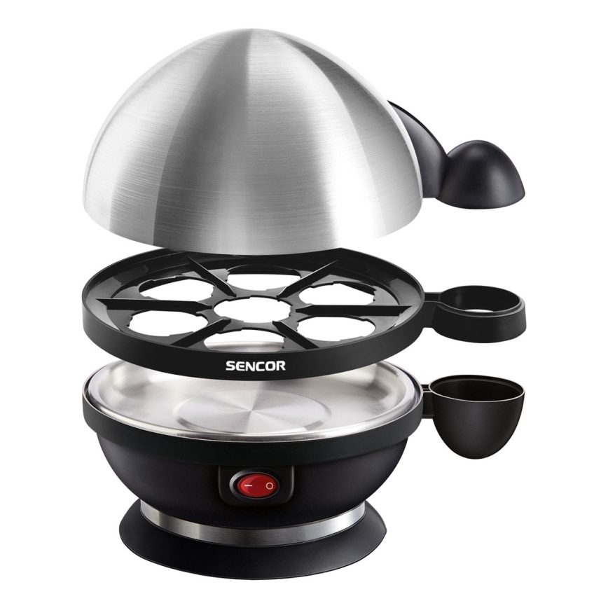 Sencor - Varič vajec 320-380W/230V čierna/matný chróm