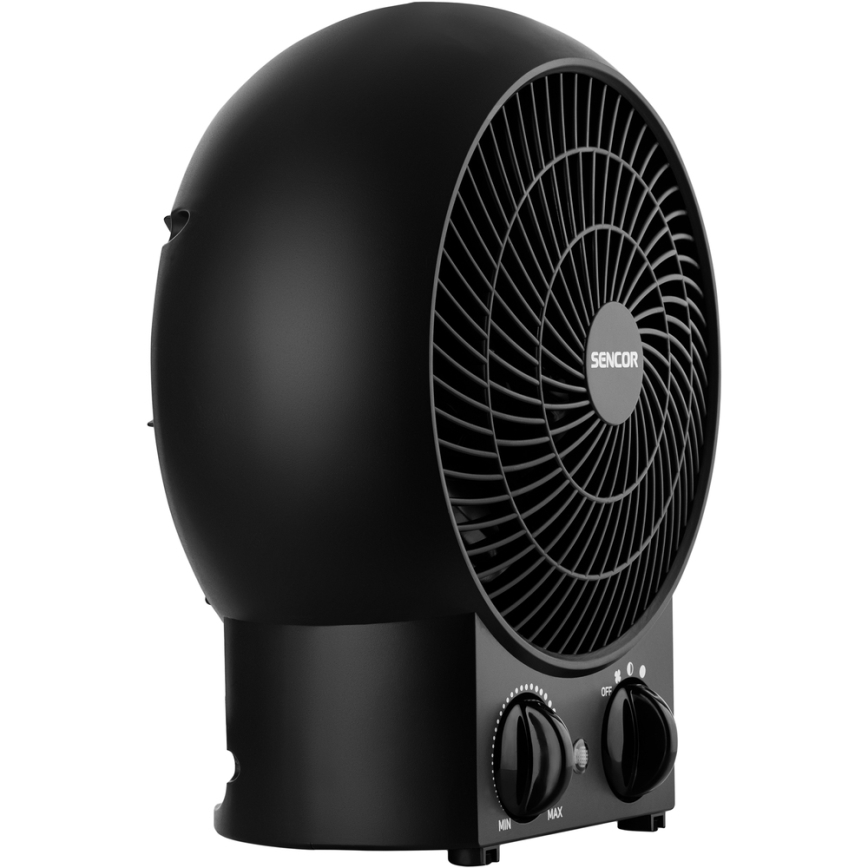 Sencor - Ventilátor s výhrevným telesom 1200/2000W/230V čierna