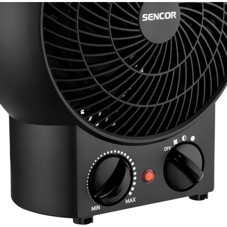Sencor - Ventilátor s výhrevným telesom 1200/2000W/230V čierna