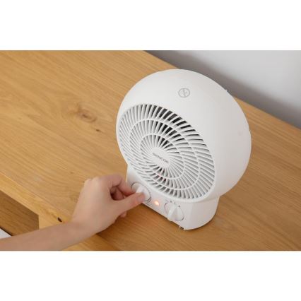 Sencor - Ventilátor s vykurovacím telesom 1200/2000 W/230 V biela
