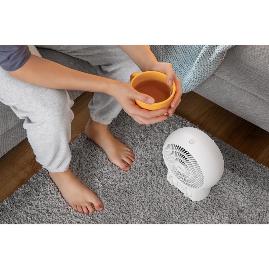 Sencor - Ventilátor s vykurovacím telesom 1200/2000 W/230 V biela