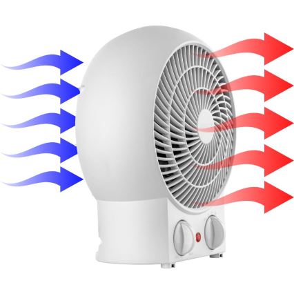 Sencor - Ventilátor s vykurovacím telesom 1200/2000 W/230 V biela