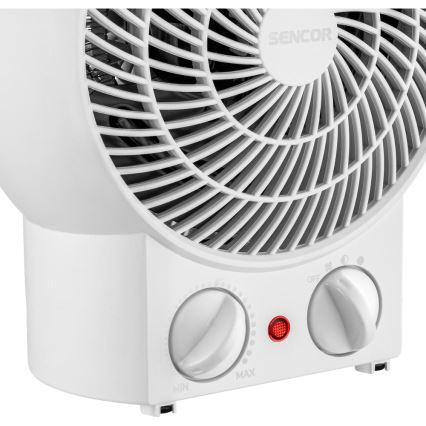 Sencor - Ventilátor s vykurovacím telesom 1200/2000 W/230 V biela