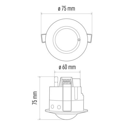 Senzor pohybu podhľadový mikrovlnný MW B 360° 1200W/230V biela