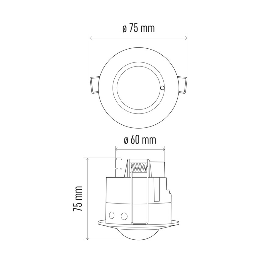 Senzor pohybu podhľadový mikrovlnný MW B 360° 1200W/230V biela