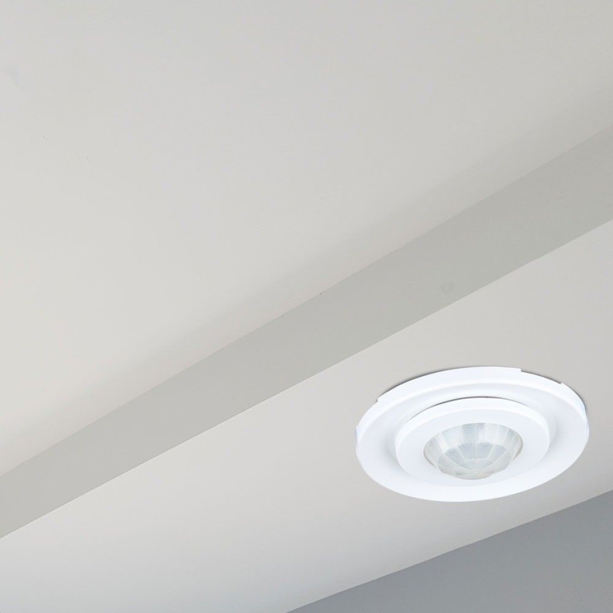 Senzor pohybu podhľadový PIR 360° 400W/230V biela