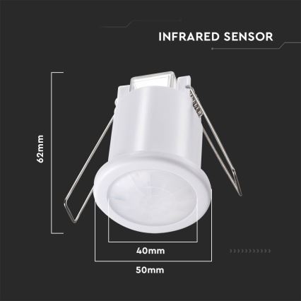 Senzor pohybu podhľadový PIR 360° 400W/230V biela