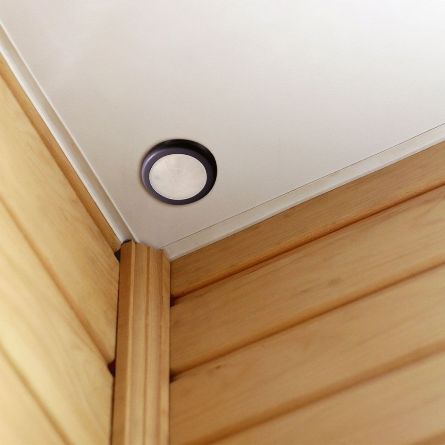Senzor pohybu podhľadový PIR 360° 400W/230V čierna