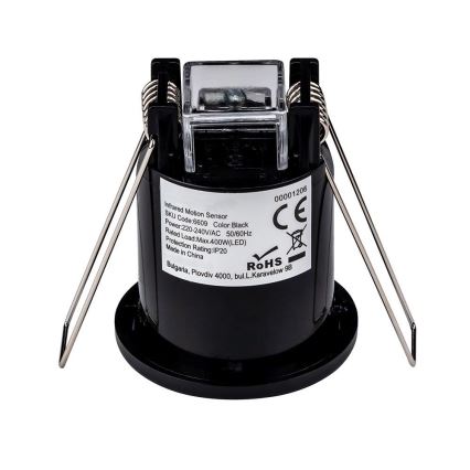 Senzor pohybu podhľadový PIR 360° 400W/230V čierna