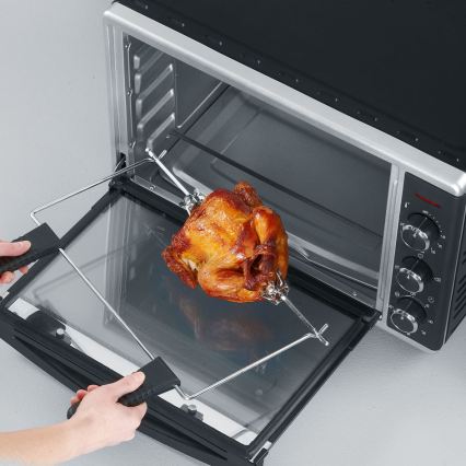 Severin TO 2058 - Teplovzdušná rúra s grilom a kameňom na pizzu 1800 W/230 V 42 l čierna