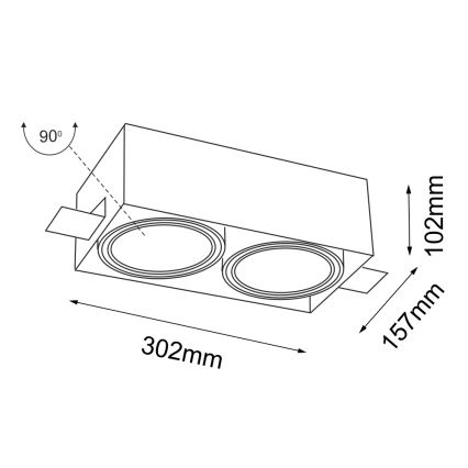 Shilo - Podhľadové svietidlo 2xGU10/15W/230V biela