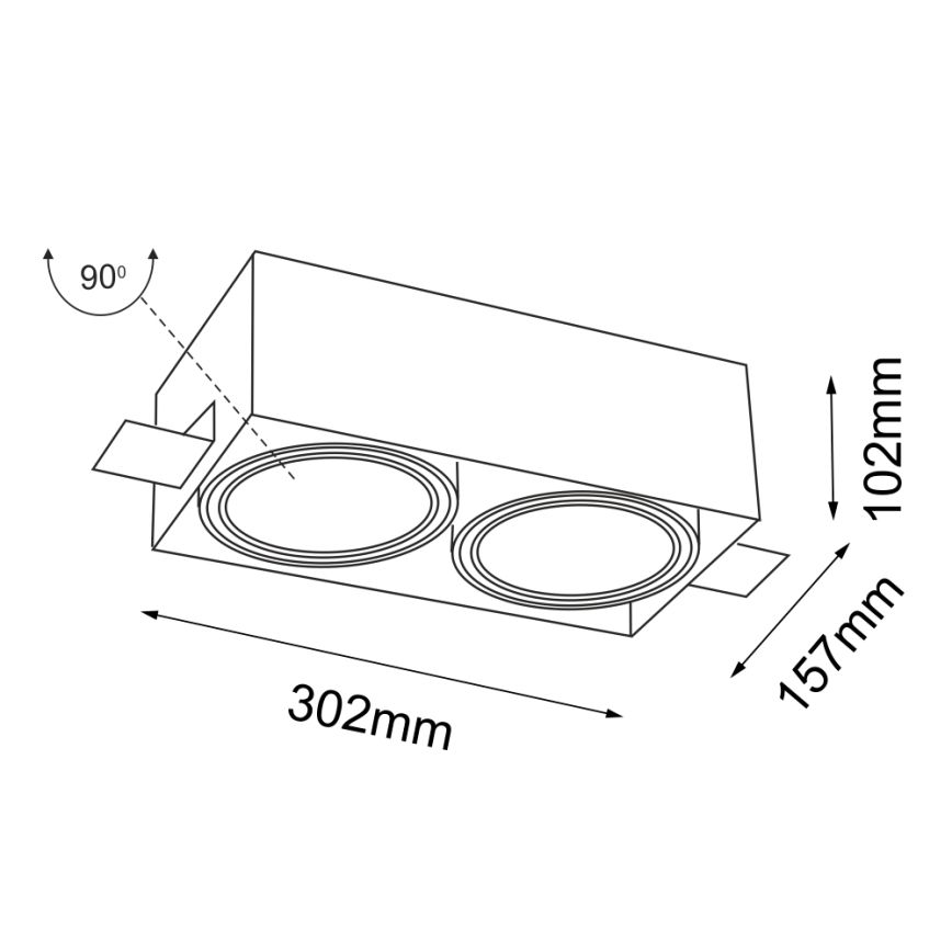Shilo - Podhľadové svietidlo 2xGU10/15W/230V biela