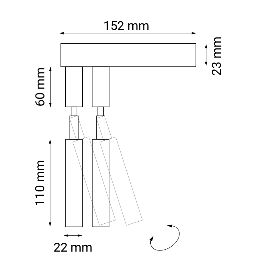 Shilo - Nástenné bodové svietidlo 2xG9/10W/230V čierna