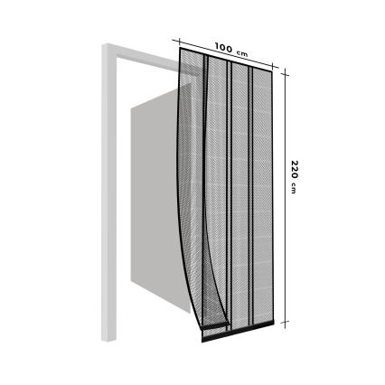 Sieť proti hmyzu na dvere 100x220 cm čierna