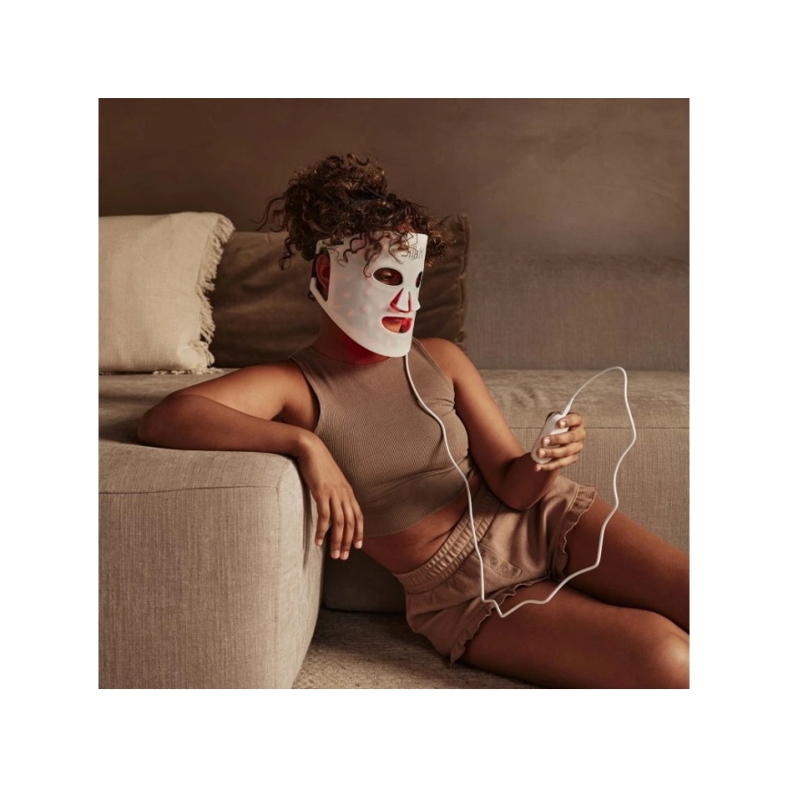 Silk’n - LED RGB terapeutická tvárová maska LED/5V 2000 mAh biela + diaľkové ovládanie