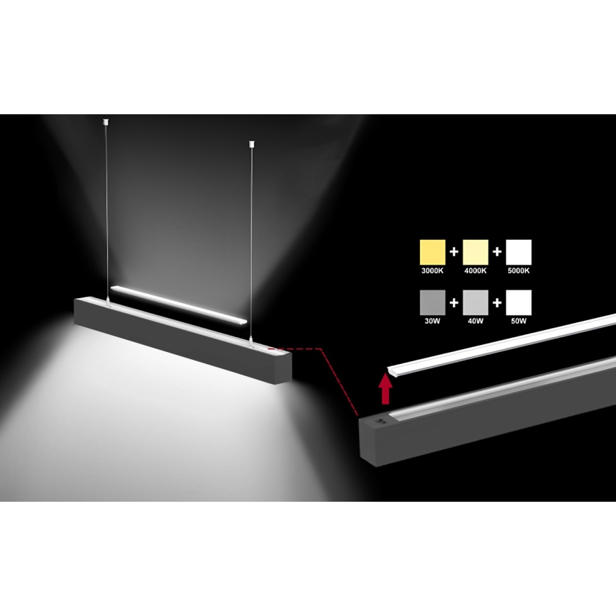 Sinclair - LED Stropné svietidlo LSM LED/20W/230V 3000K/4000K/5000K 60 cm čierna