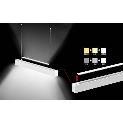 Sinclair - LED Stropné svietidlo LSM LED/40W/230V 3000K/4000K/5000K 120 cm strieborná