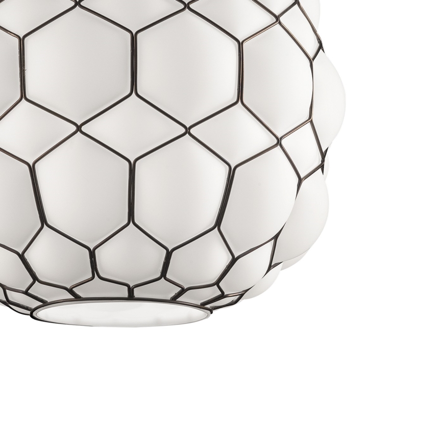 SIRU - Luster na lanku GALAPAGOS 1xE27/60W/230V čierna/biela benátske sklo