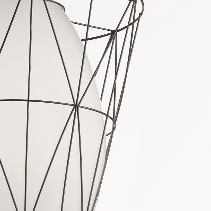 SIRU - Luster na lanku SEGNI 1xE27/60W/230V čierna/biela benátske sklo