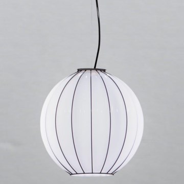 SIRU - Luster na lanku SFERA 1xE27/60W/230V pr. 42 cm čierna/biela benátske sklo