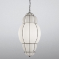 SIRU - Luster na reťazi RIVISTO 1xE27/60W/230V pr. 45 cm čierna/biela benátske sklo