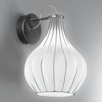 SIRU - Nástenná lampa AURIGA 1xG9/30W/230V matný chróm/biela benátske sklo