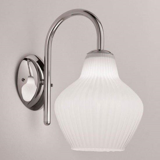 SIRU - Nástenná lampa LONDON 1xE27/60W/230V biela/lesklý chróm benátske sklo
