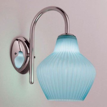SIRU - Nástenná lampa LONDON 1xE27/60W/230V modrá/lesklý chróm benátske sklo