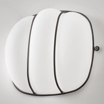 SIRU - Nástenné svietidlo CAGE 1xGX53/10W/230V 20 cm čierna/biela benátske sklo