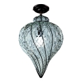 SIRU - Prisadený luster GOCCIA 1xE27/60W/230V pr. 25 cm číra/hnedá benátske sklo