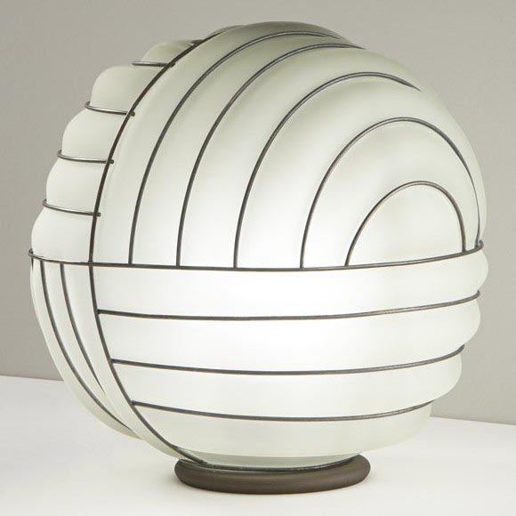 SIRU - Stolná lampa CARTESIO 1xE27/60W/230V hnedá/biela benátske sklo