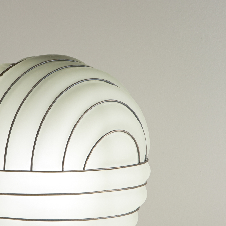 SIRU - Stolná lampa CARTESIO 1xE27/60W/230V hnedá/biela benátske sklo