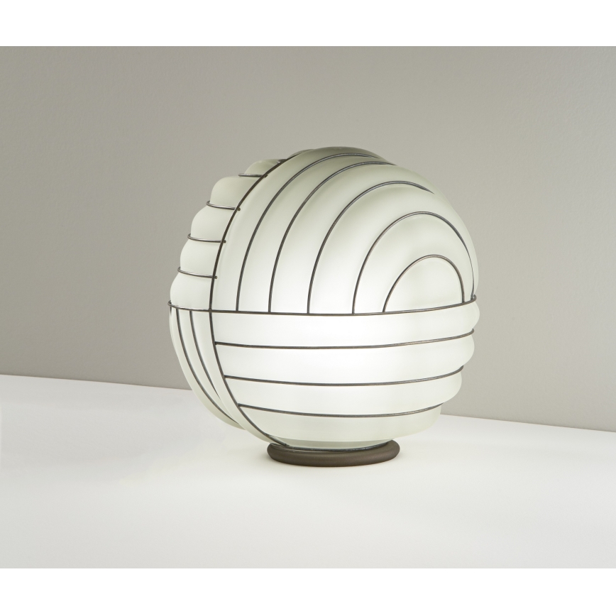 SIRU - Stolná lampa CARTESIO 1xE27/60W/230V hnedá/biela benátske sklo