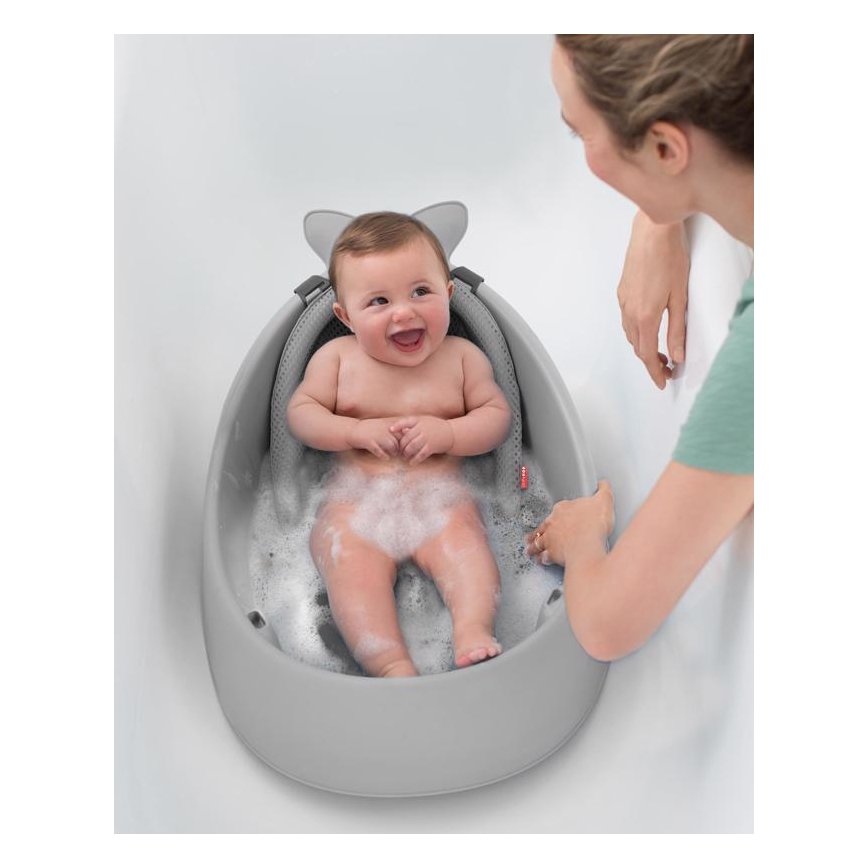 Skip Hop - Detská vanička s ergonomickou podložkou MOBY 3 sivá