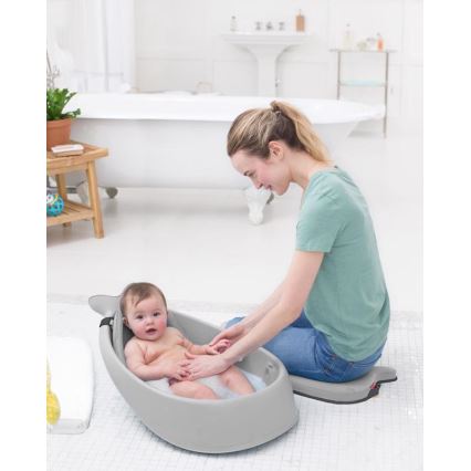 Skip Hop - Detská vanička s ergonomickou podložkou MOBY 3 sivá