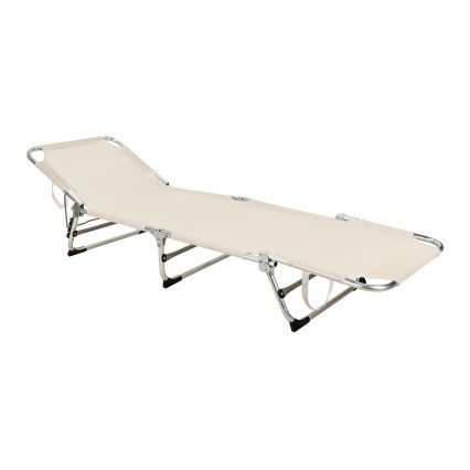 Skladacie polohovateľné ležadlo SUNO 56x190 cm krémové