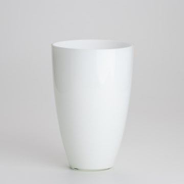 Sklenená váza biela