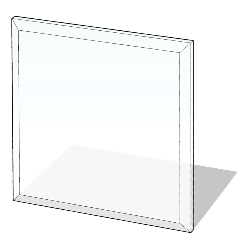 Sklo pod kachle 1000x1000x8 mm štvorec