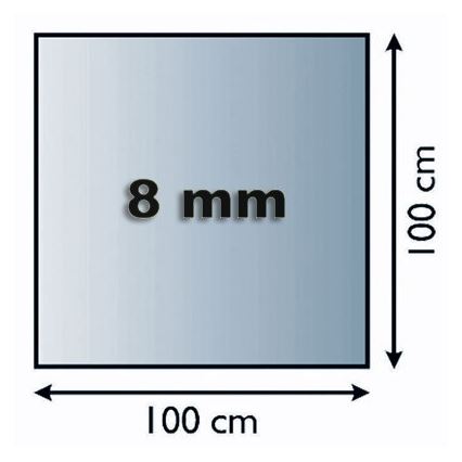 Sklo pod kachle 1000x1000x8 mm štvorec