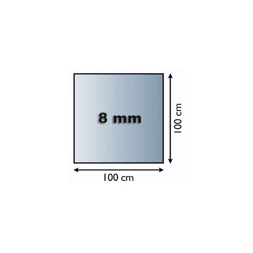 Sklo pod kachle 1000x1000x8 mm štvorec